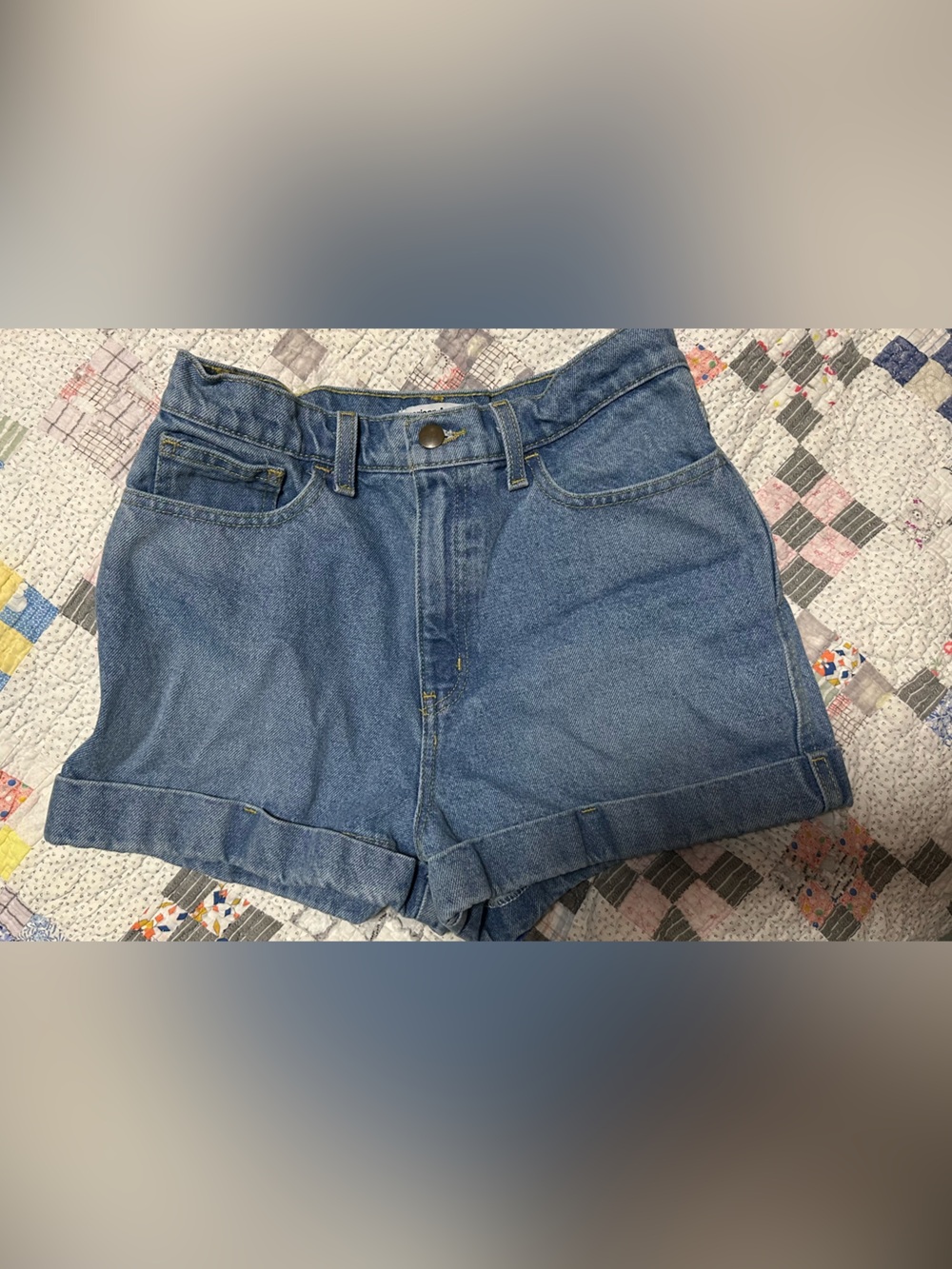 American Apparel Classic Blue High-Waist Denim Shorts